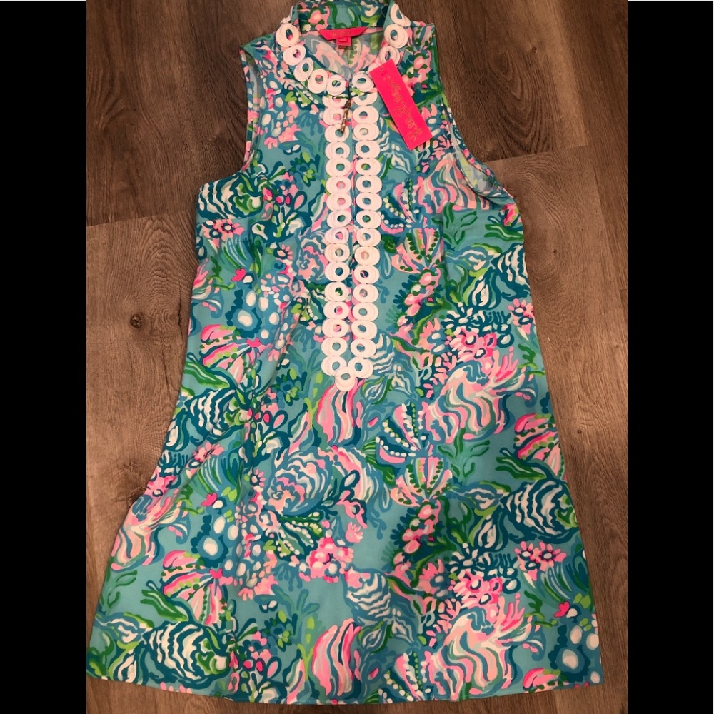 Lilly Pulitzer Aqua Vista Jane shift size 4 dress